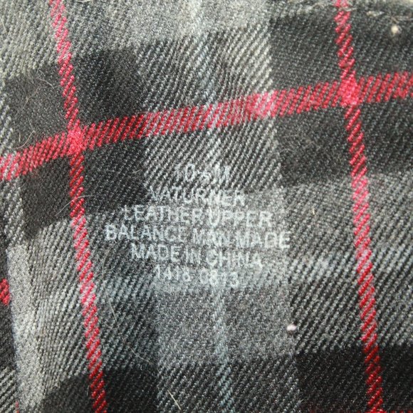 Nine West Black Leather Plaid Lined Lace up Side Zipper Ankle boots Size 10.5 M - Picture 6 of 9